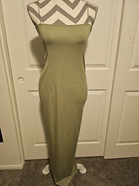 SHEIN 🔥 Olive Green Strapless Maxi Dress